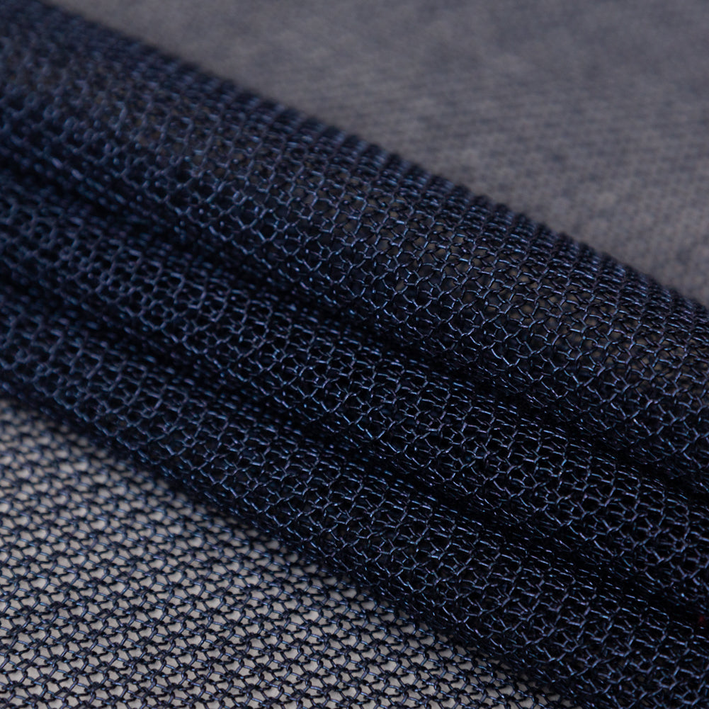 Metallic Faux Knit Chainmail - Navy Blue