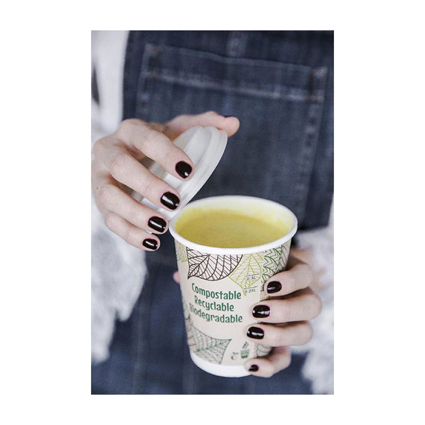 Packnwood Double Wall Compostable Paper Cups, 10 oz, 3.5" Dia. x 3.7" H, Case of 500