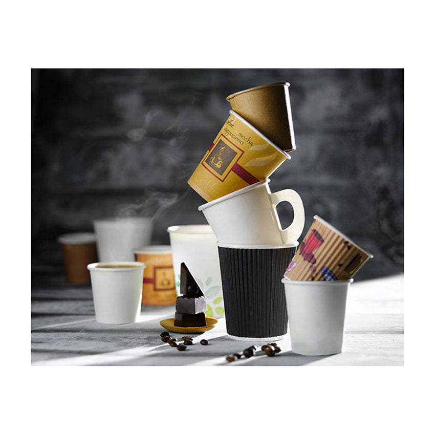Packnwood Double Wall Compostable Paper Cups, 10 oz, 3.5" Dia. x 3.7" H, Case of 500