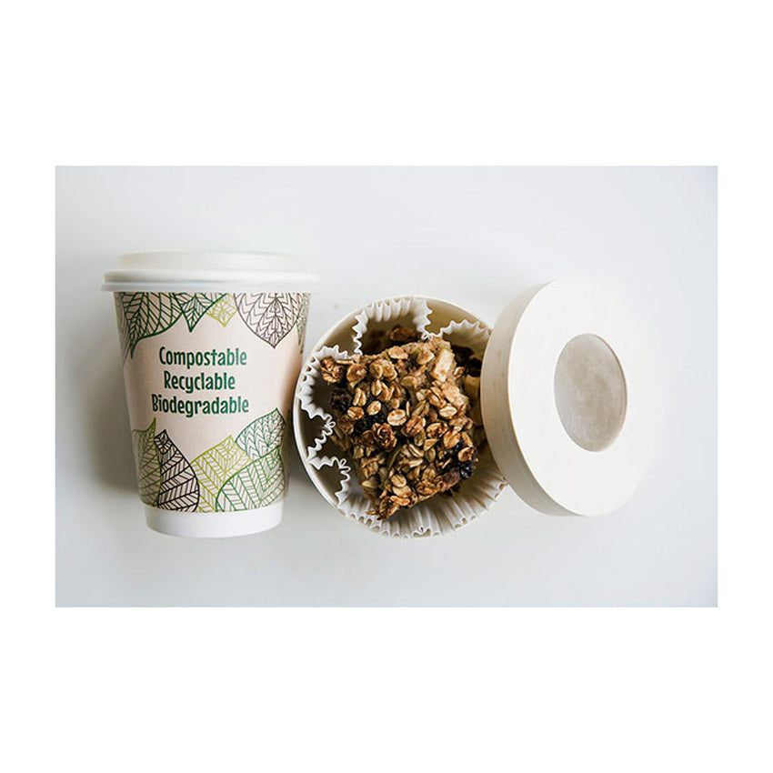 Packnwood Double Wall Compostable Paper Cups, 10 oz, 3.5" Dia. x 3.7" H, Case of 500