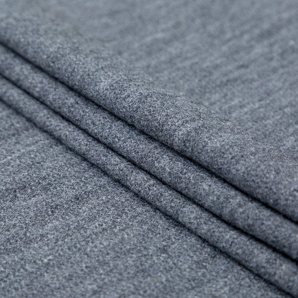 Italian Heathered Gray Creped Stretch Knit