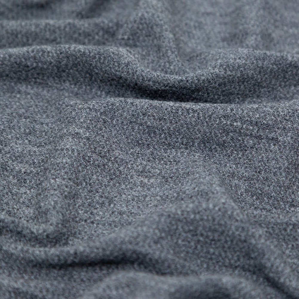 Italian Heathered Gray Creped Stretch Knit
