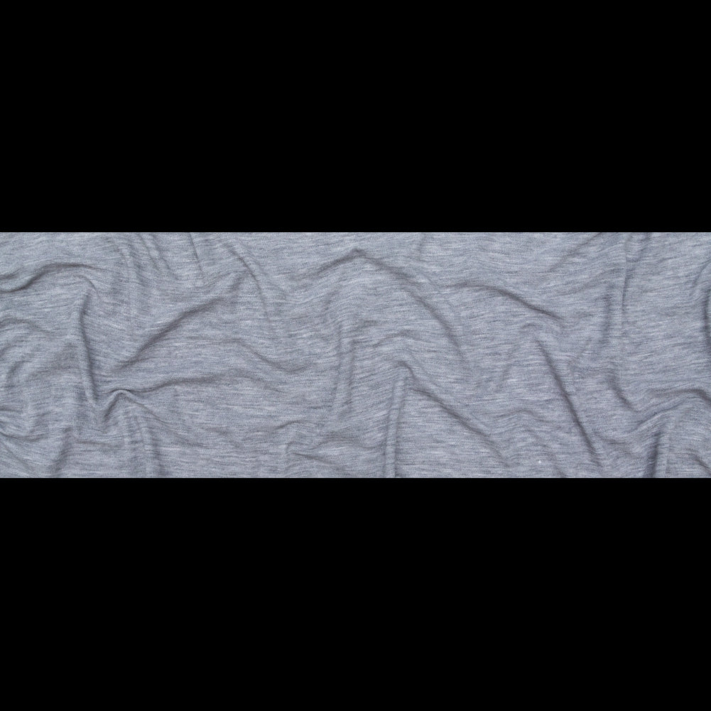Italian Heathered Light Gray Creped Stretch Knit