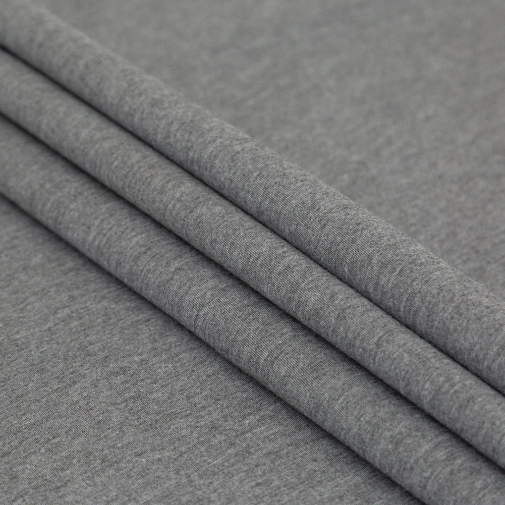 Italian Bonded Navy Pique and Heathered Gray Jersey