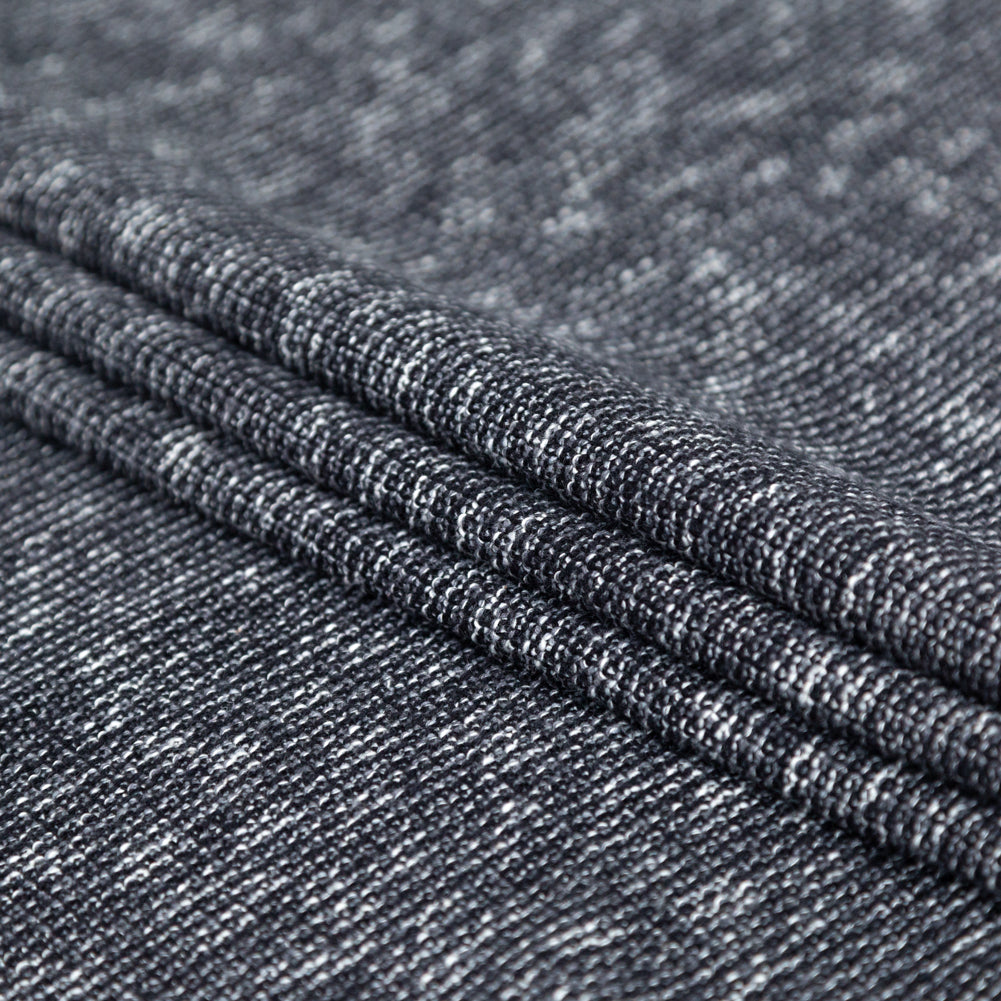Italian Black and White Heathered Stretch Knit