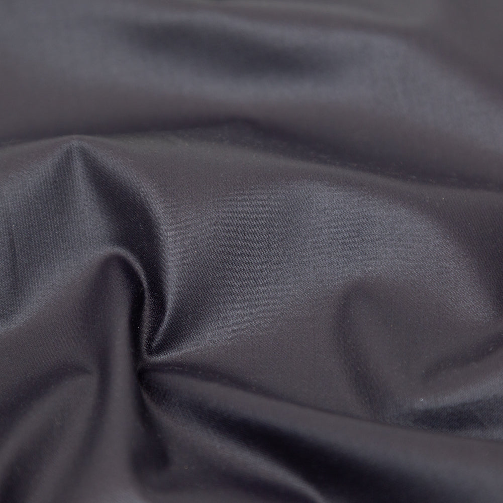 Italian Indigo Stretch Cotton Twill with a Waxy Laminate
