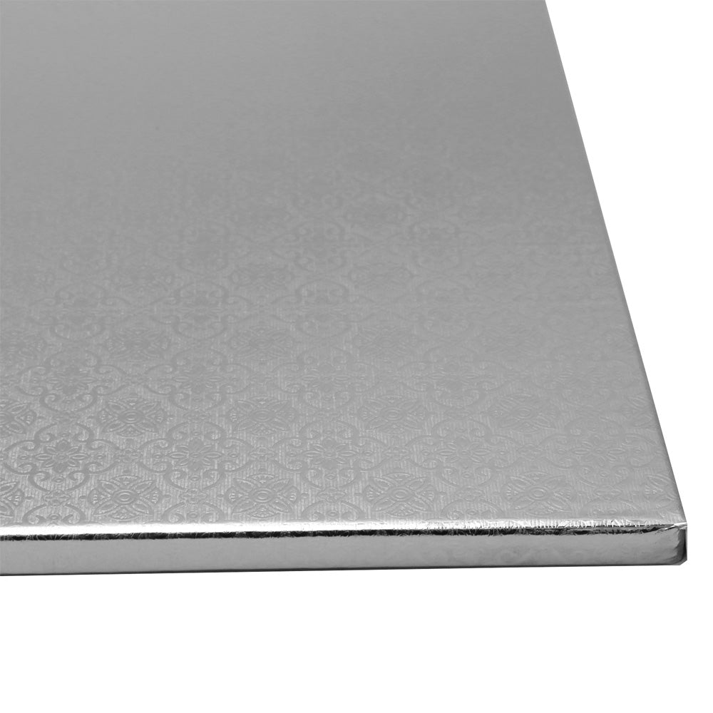 O'Creme Half Size Rectangular Silver Foil Cake Board, 1/2" Thick, Pack of 5