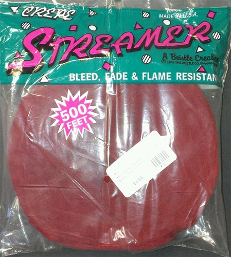 Red Crepe Streamer - 500 Feet