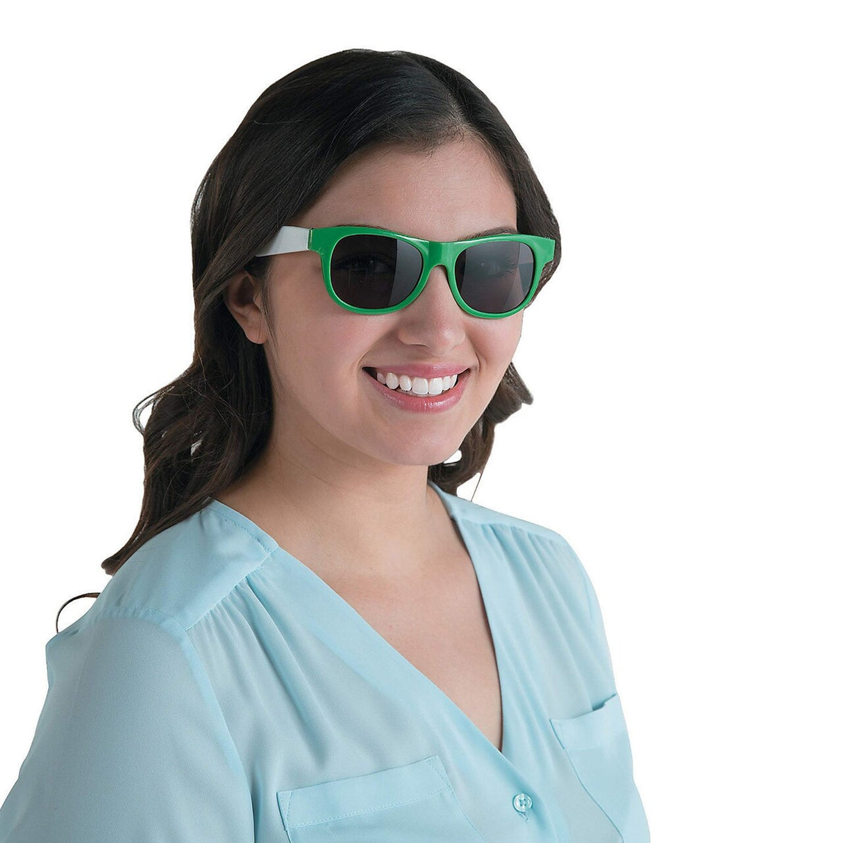 Adults Green & White Two-Tone Sunglasses - 12 Pc.