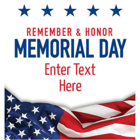 6" x 4" Personalized Memorial Day Flag with Card 24 Pieces