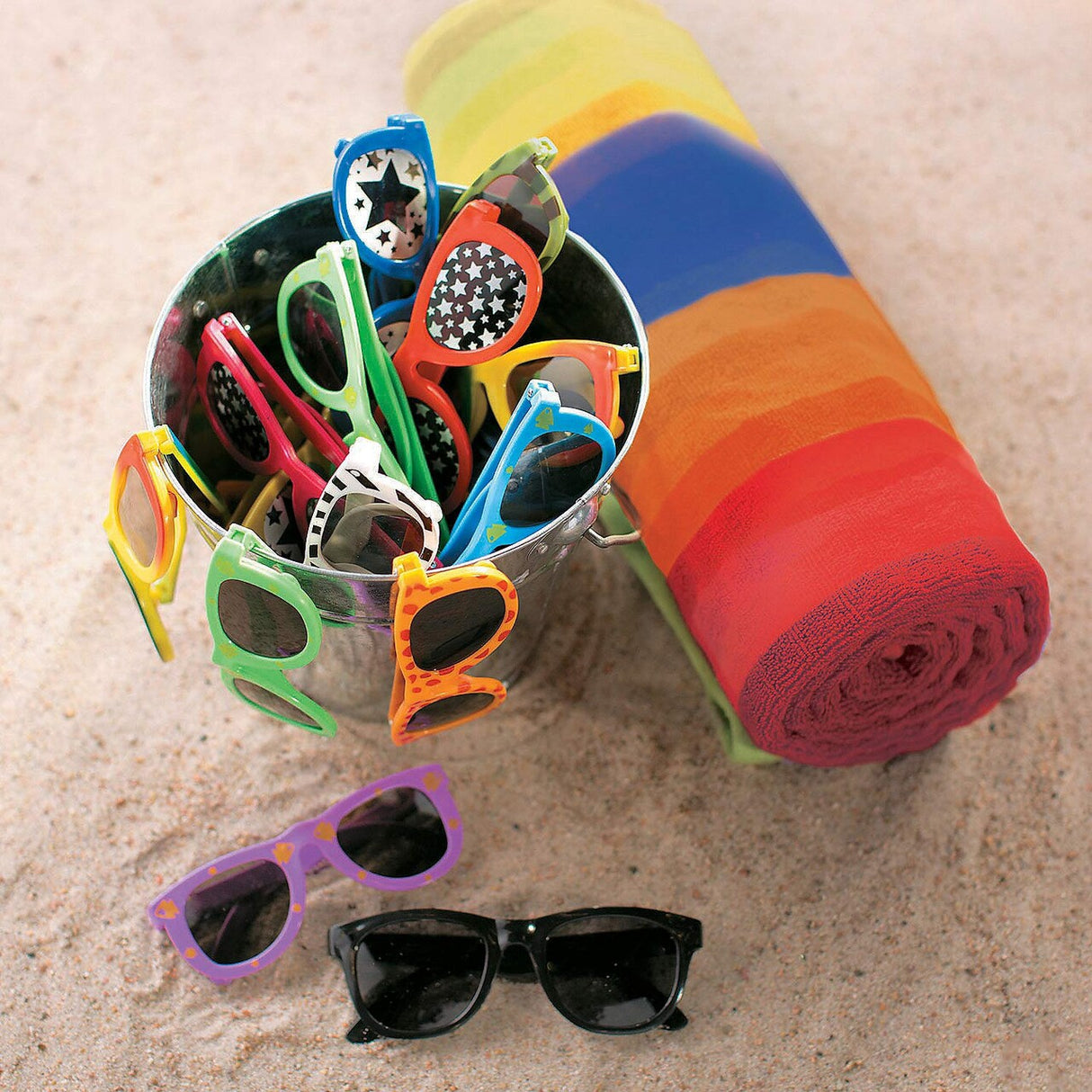 Kids Patterned Plastic Sunglasses Assortment – 5" x 4 3/4", 48 Pc