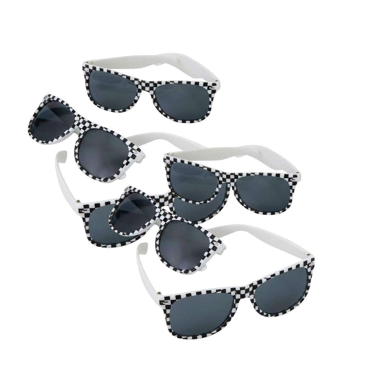 4 1/4" Kids Checkered Flag Race Car Plastic Sunglasses - 12 Pc.