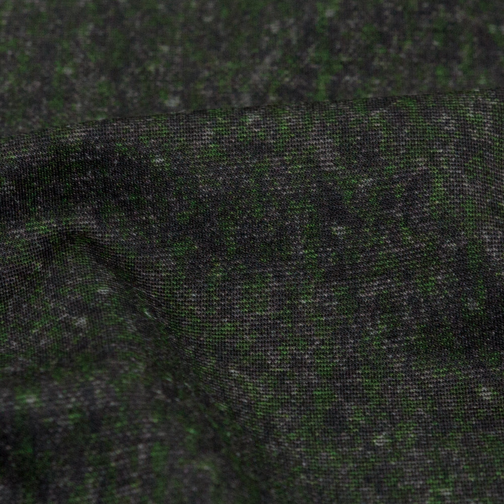 Italian Green and Black Printed Ponte Knit