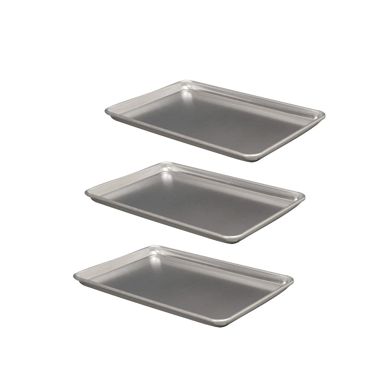 18" x 13" x 1" Half Size Sheet Pan 18 Gauge Aluminum Reinforced Closed Bead Rim