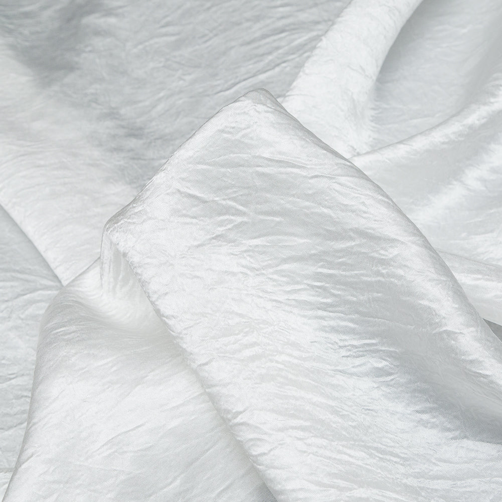 Italian White Wrinkled Polyester Satin