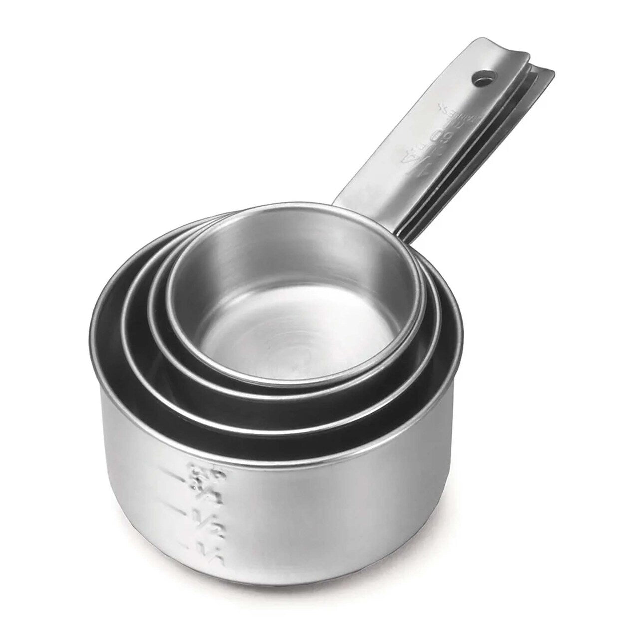 4 Piece Measuring Cup Set Stainless Steel, Standard Weight
