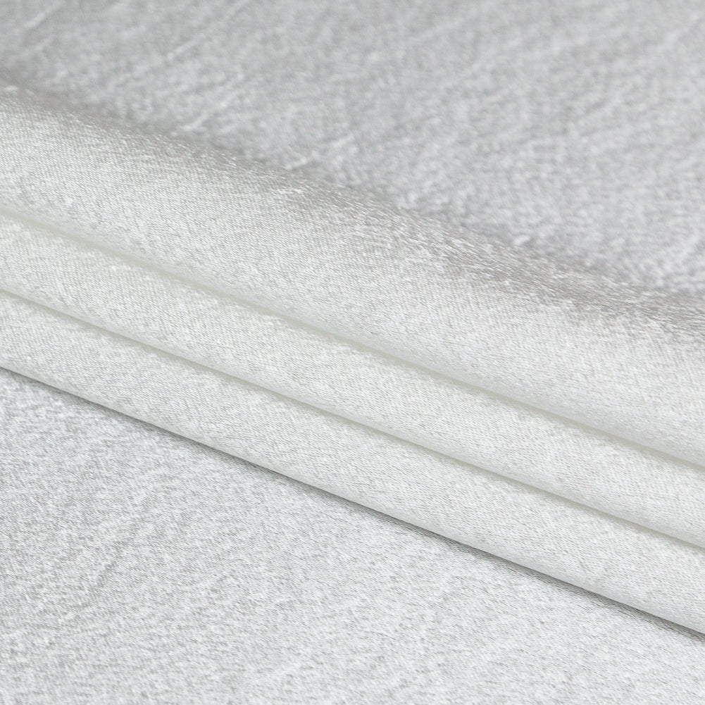 Italian White Polyester Crepe Back Satin
