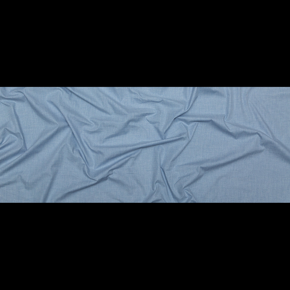 Italian Heathered Blue Cotton Shirting