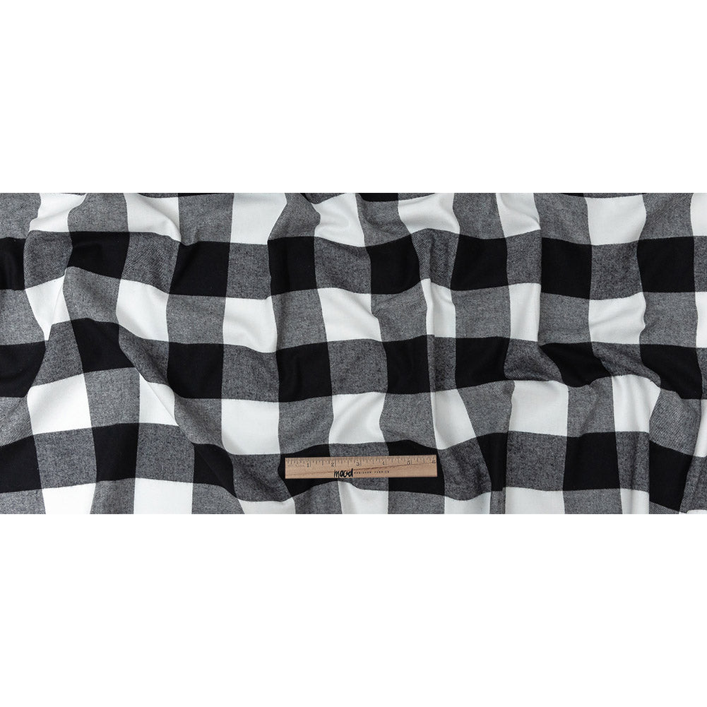 Buffalo Check Cotton Flannel - Black and White - Seco Collection