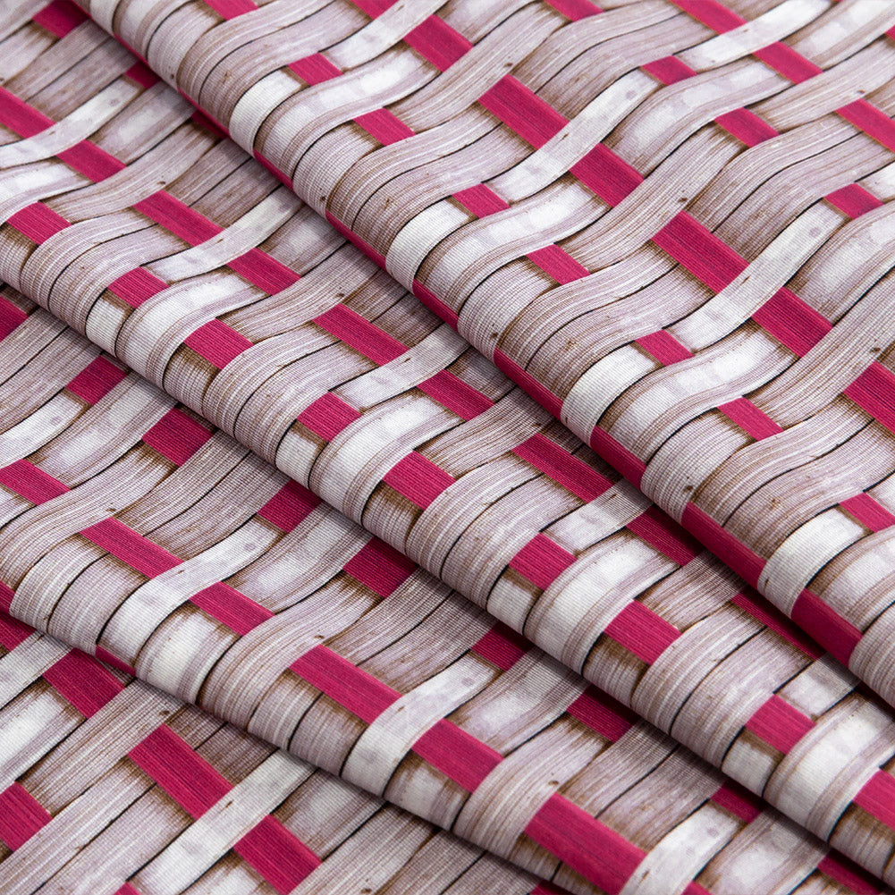 Pink and Mauve Shadows Wicker Basket Caye UV Protective Compression Swimwear Tricot with Aloe Vera Microcapsules