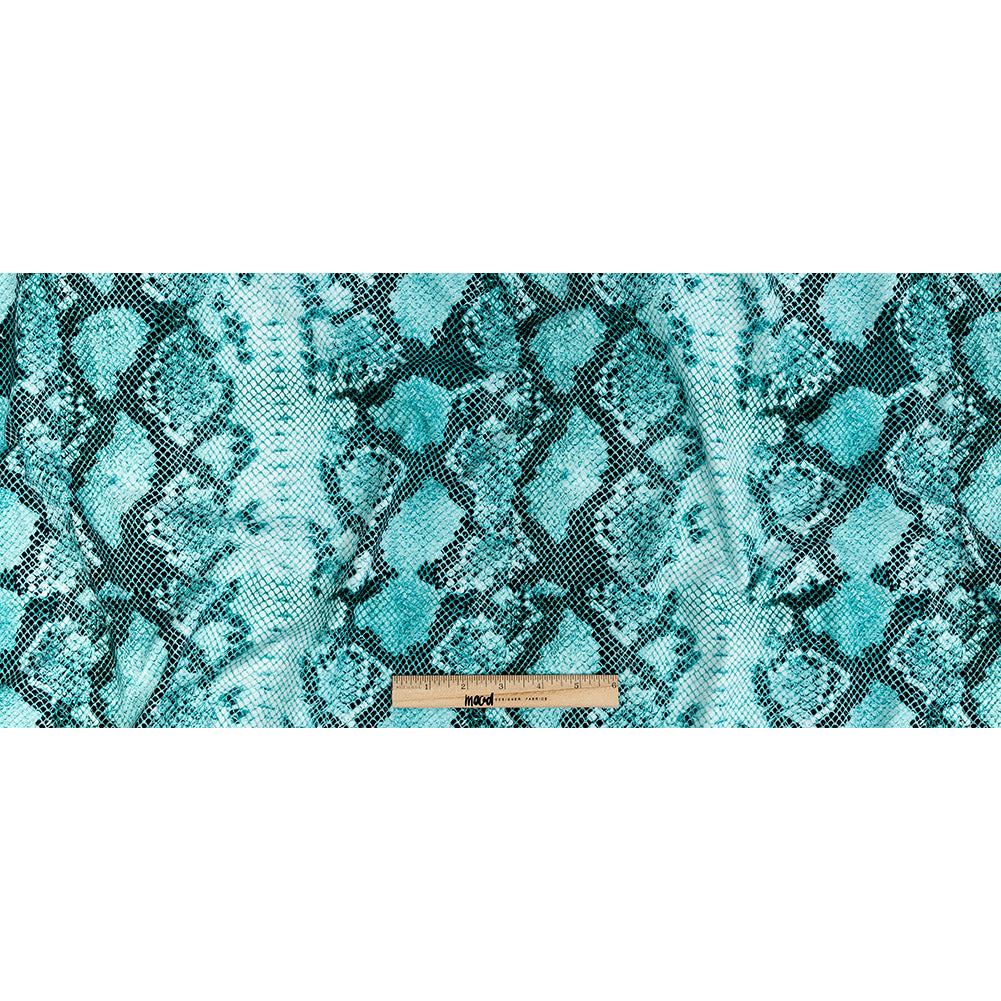 Compression Swimwear Tricot, UV Protective with Aloe Vera Microcapsules - Turquoise Python - Caye Collection