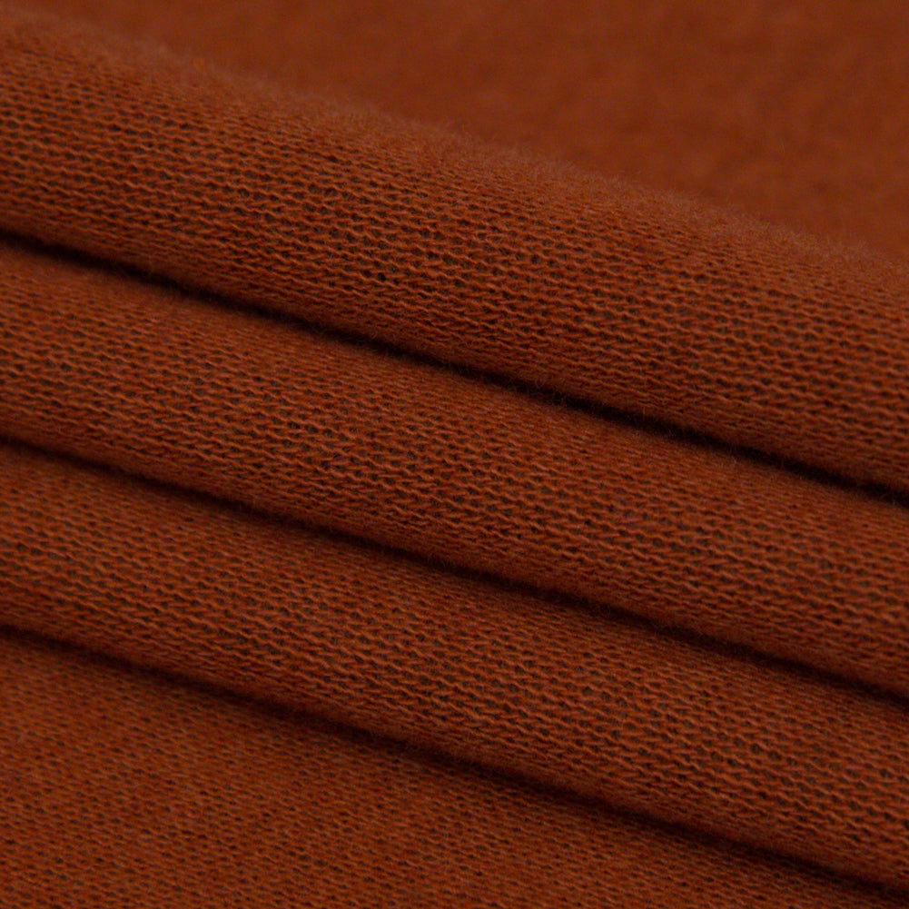 Italian Baked Clay and Carob Brown Reversible Wool Double Knit