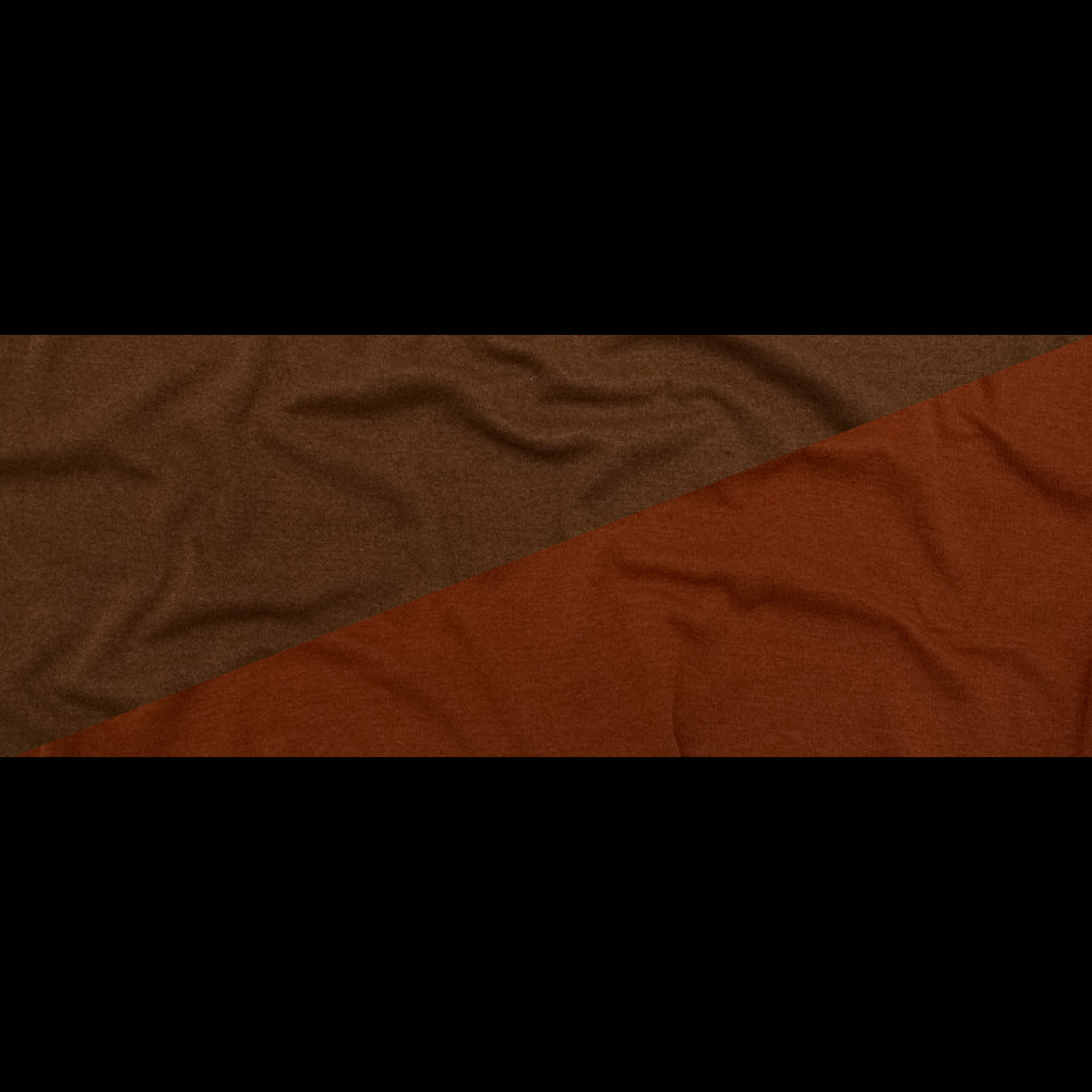 Italian Baked Clay and Carob Brown Reversible Wool Double Knit