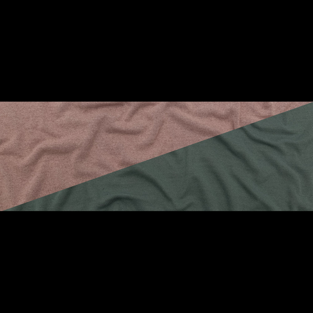 Italian Laurel Wreath and Desert Sand Reversible Wool Double Knit