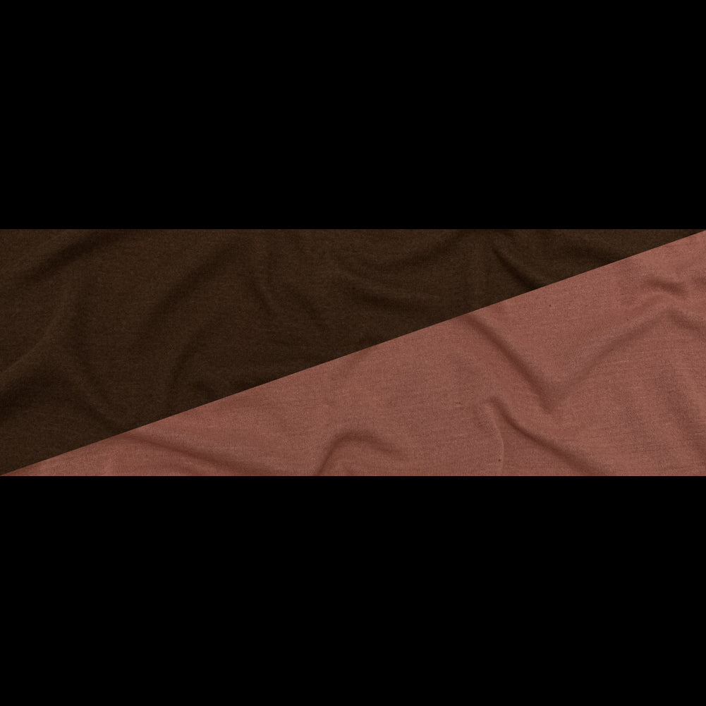Italian Salmon and Brown Reversible Wool Double Knit