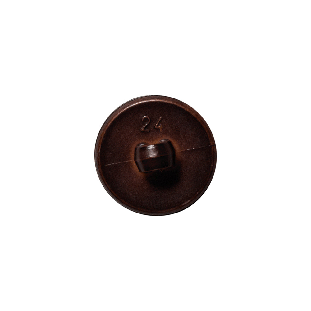 Brown Cross Stitch Plastic Shank Back Button - 24L/15mm