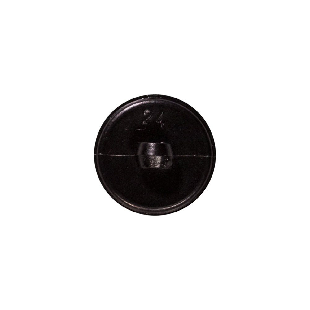Italian Black Faux Leather Plastic Button - 24L/15mm