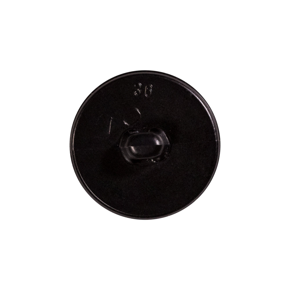 Italian Black Faux Leather Plastic Button - 36L/23mm