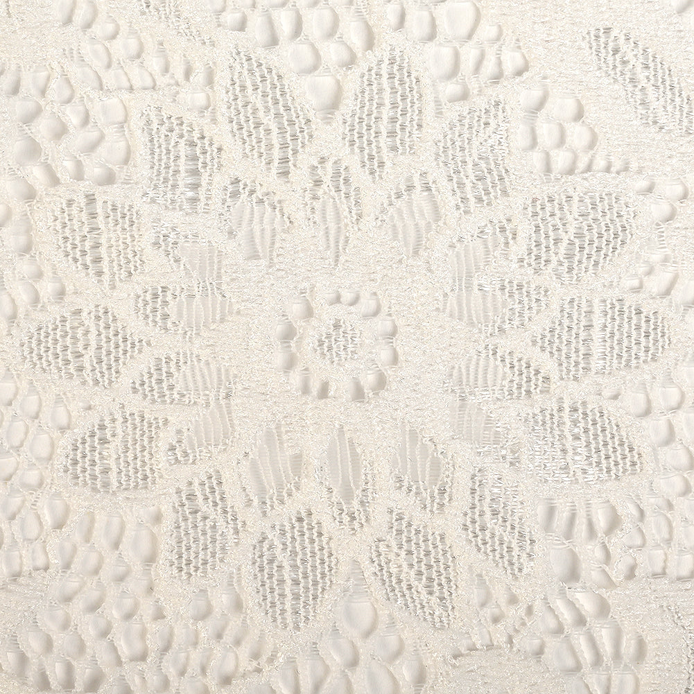 Re-Embroidered Stretch Lace - White Sunflowers - McKee Collection