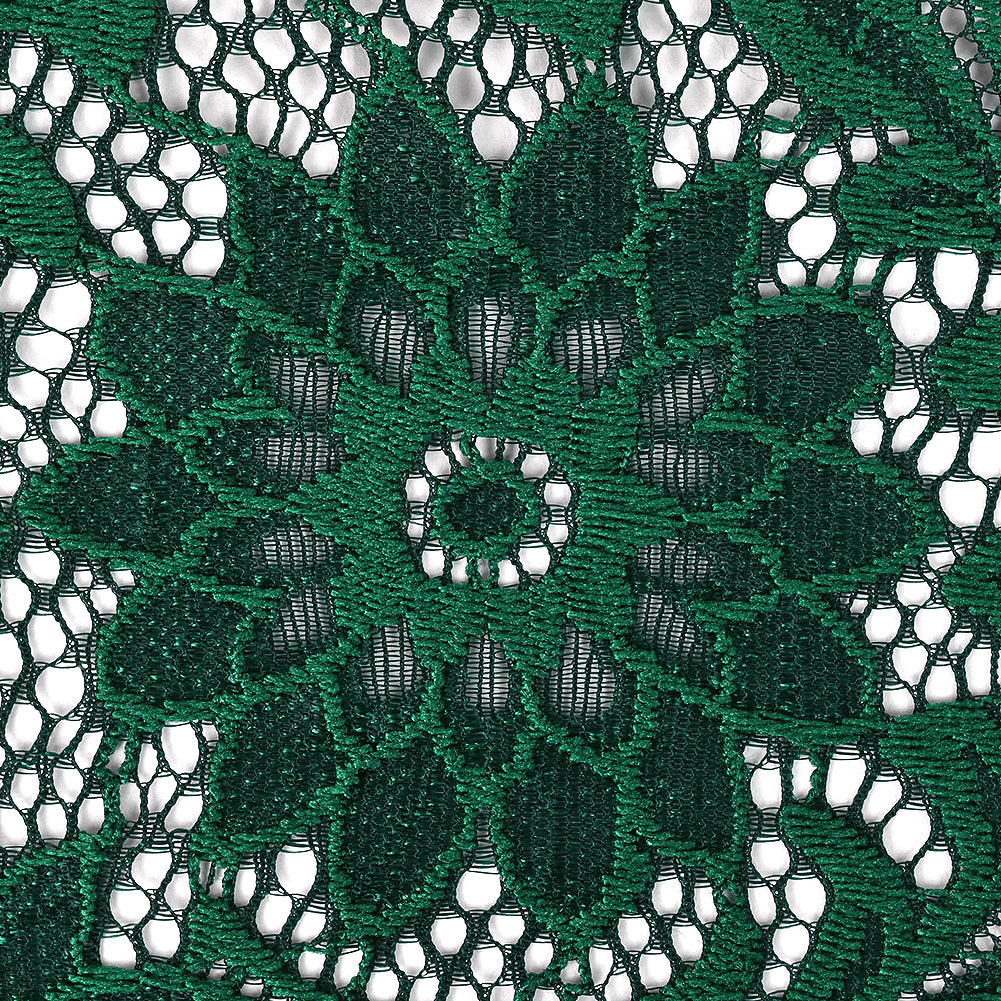 Re-Embroidered Stretch Lace - Emerald Sunflowers - McKee Collection