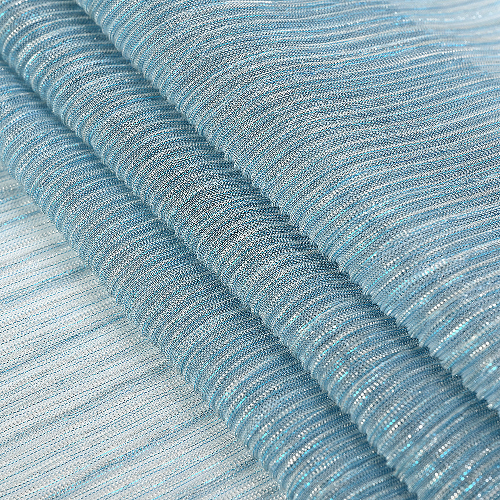 Metallic Stretch Plisse - Baby Blue - Natalia Collection