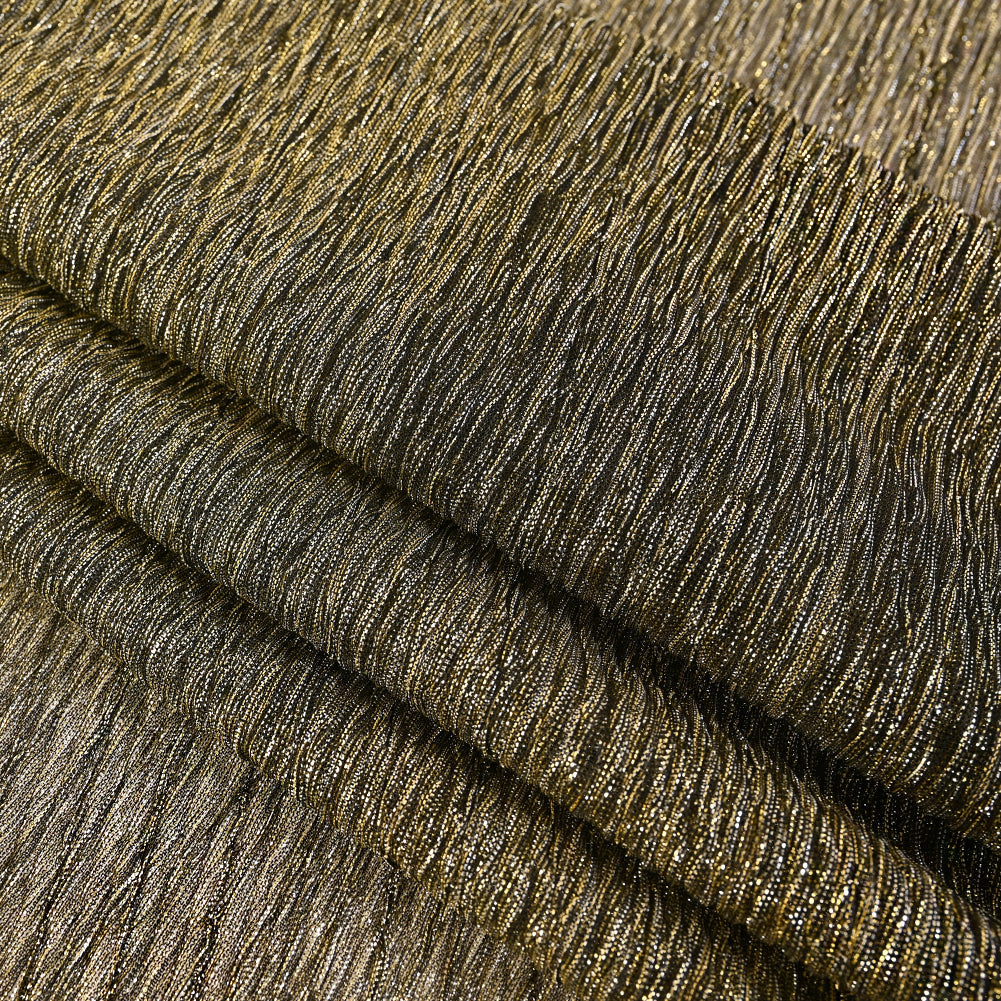 Metallic Stretch Plisse - Black and Gold - Natalia Collection