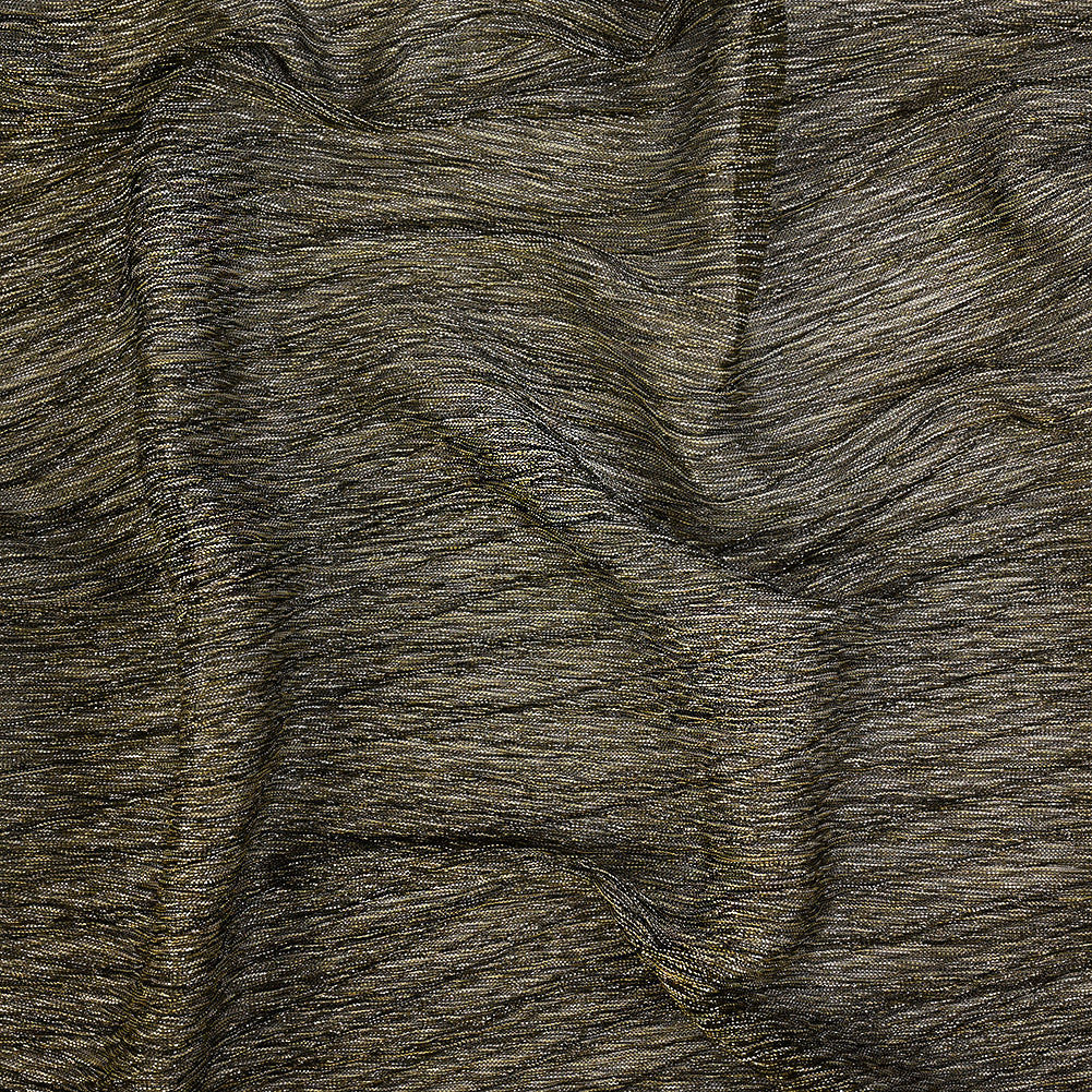Metallic Stretch Plisse - Black and Gold - Natalia Collection