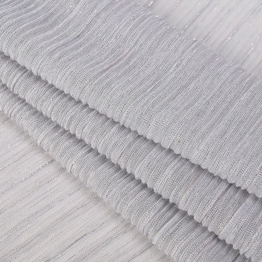 Metallic Stretch Plisse - Silver - Natalia Collection