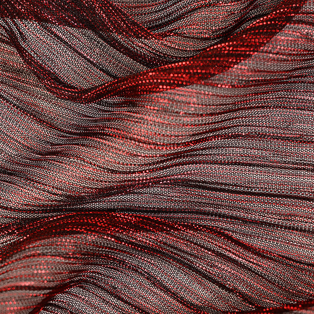 Metallic Stretch Plisse - Corazon and Black - Natalia Collection