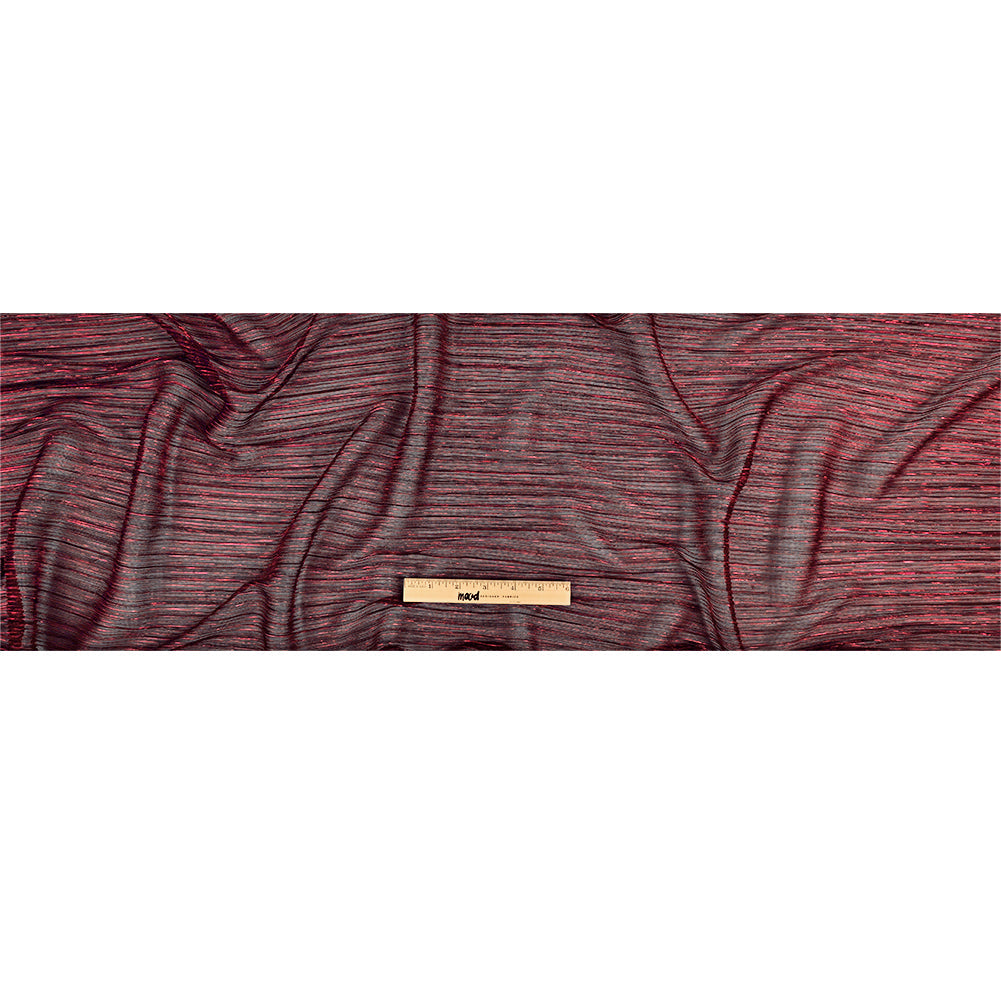 Metallic Stretch Plisse - Corazon and Black - Natalia Collection