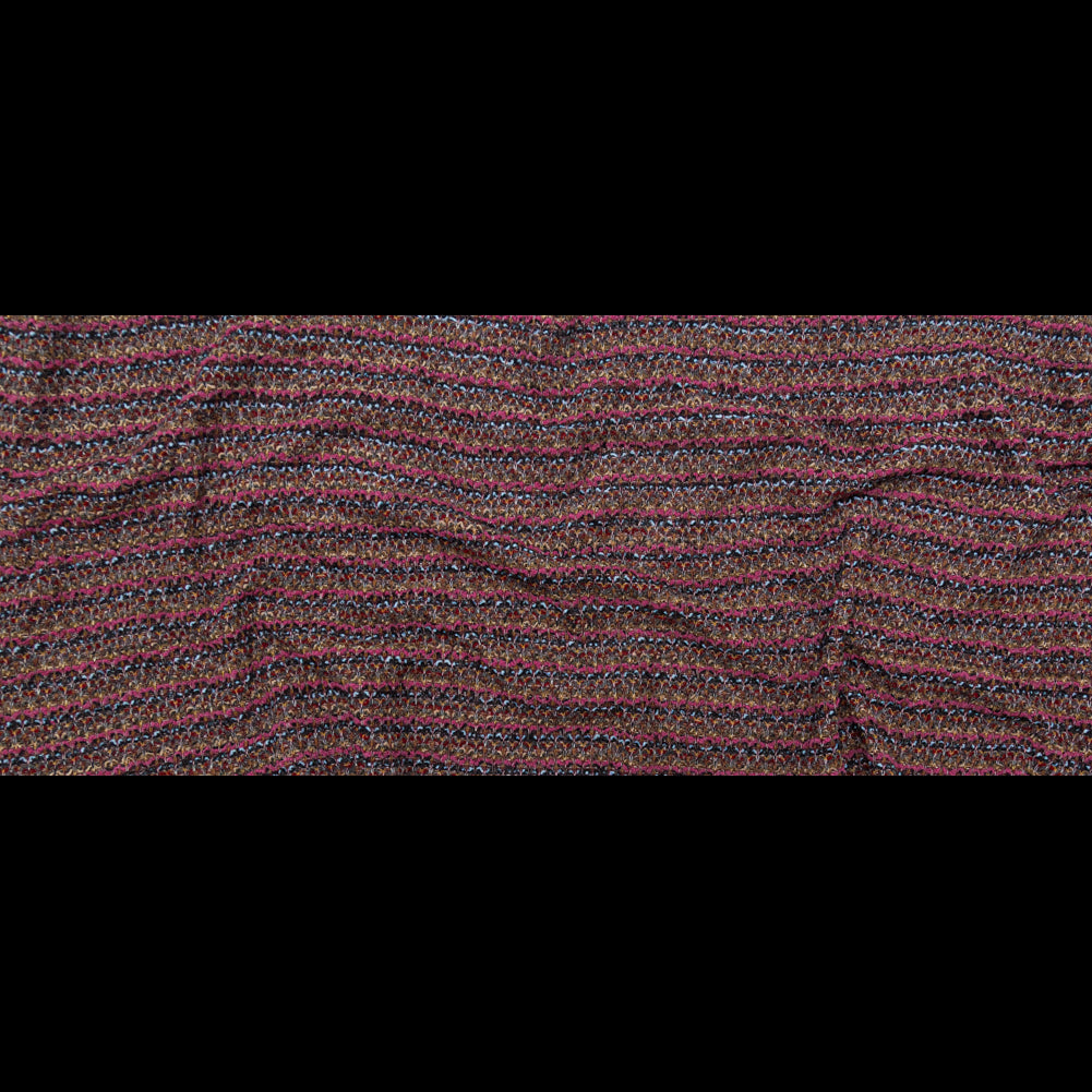 Magenta, Mustard and Navy Striped Blended Wool Knit