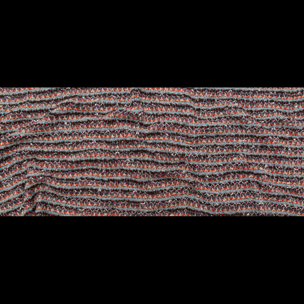 Rustic Orange, Chocolate Lab and Gray Striped Blended Wool Knit