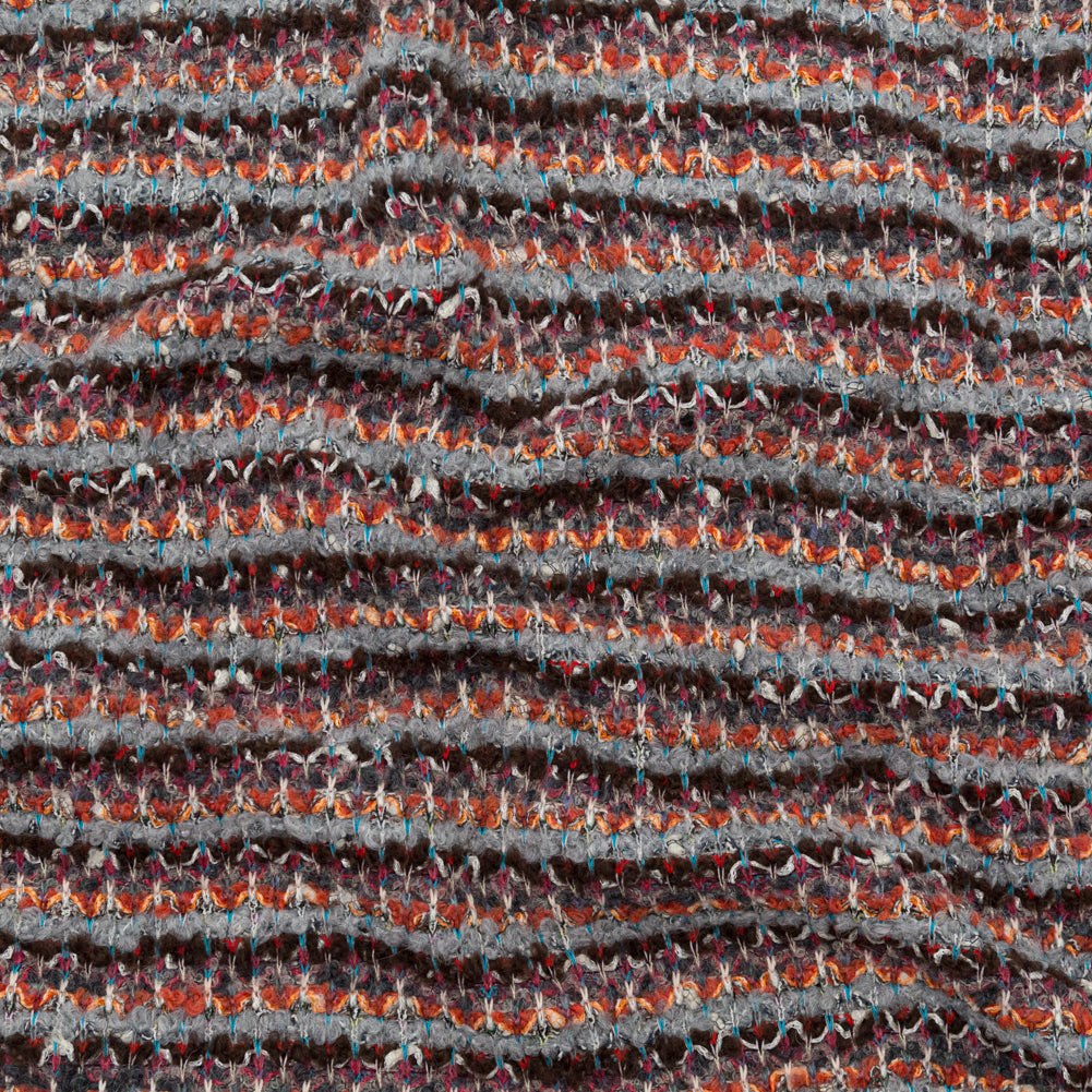 Rustic Orange, Chocolate Lab and Gray Striped Blended Wool Knit