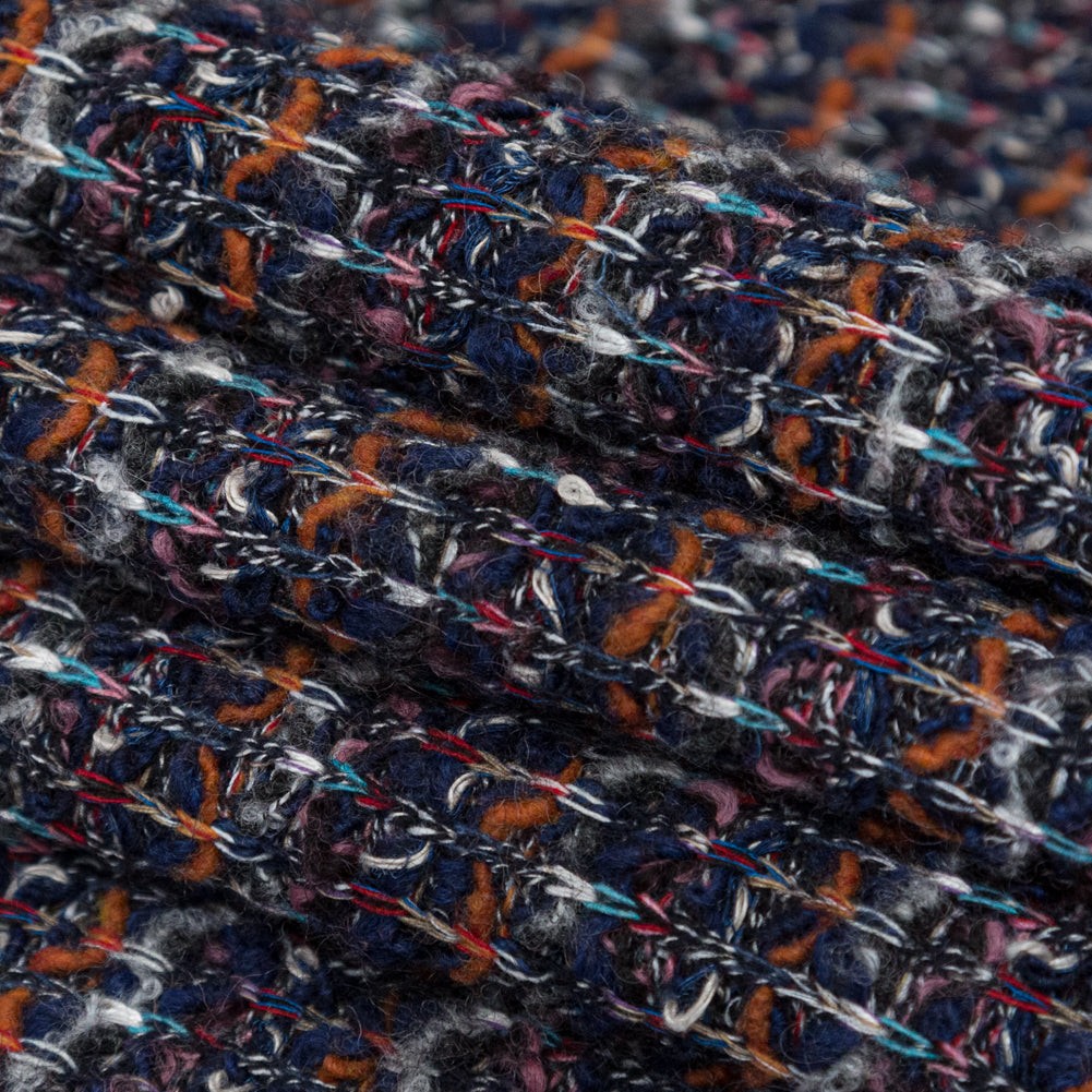 Eclipse, Rustic Orange and Red Striped Blended Wool Knit