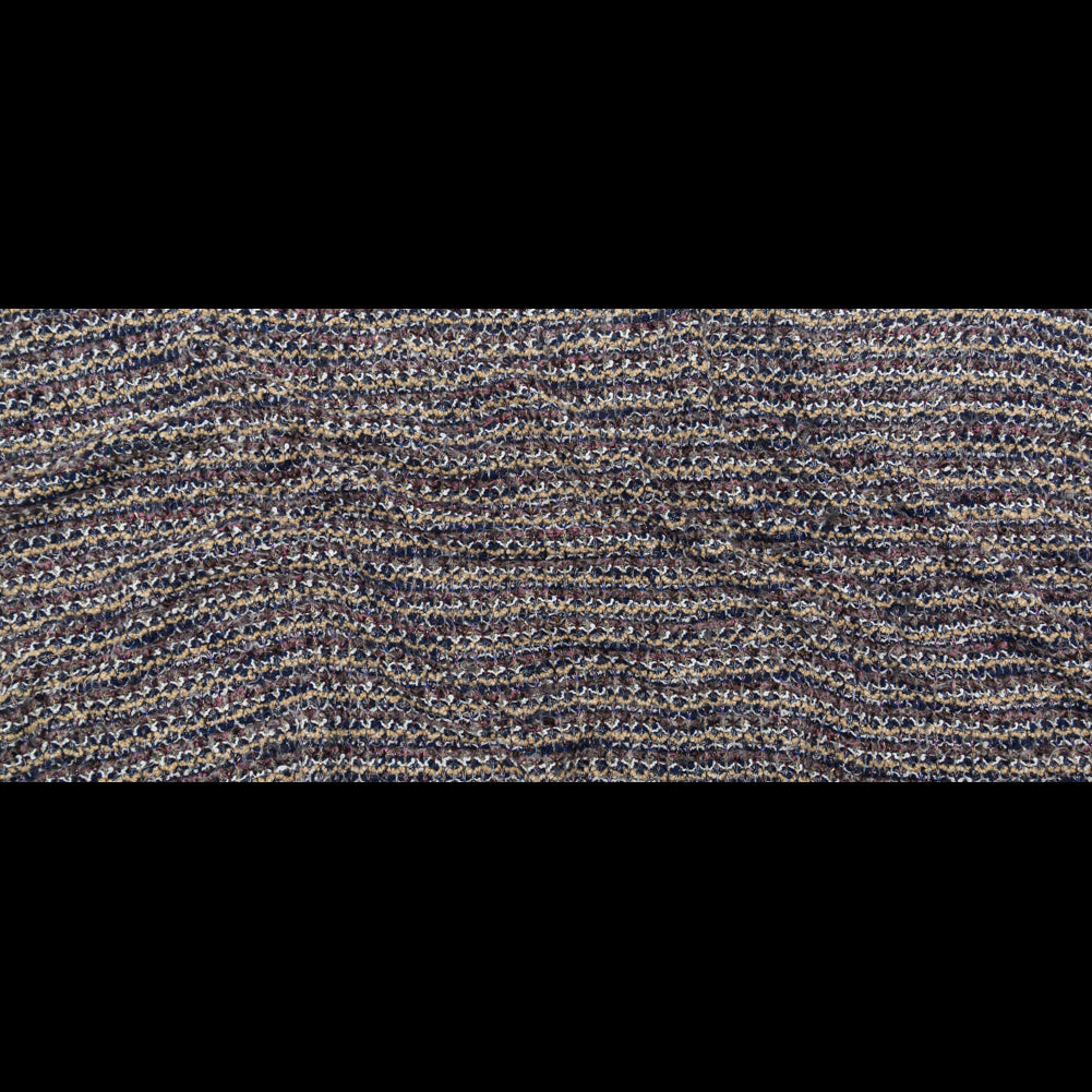 Dusty Rose, Beige and Eclipse Striped Blended Wool Knit with Multicolor Metallic Accents