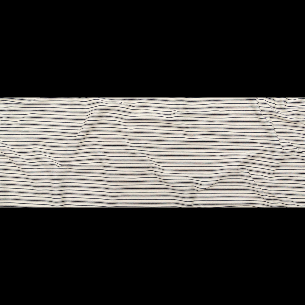 Italian Turtledove and Parisian Night Striped Stretch Twill Knit