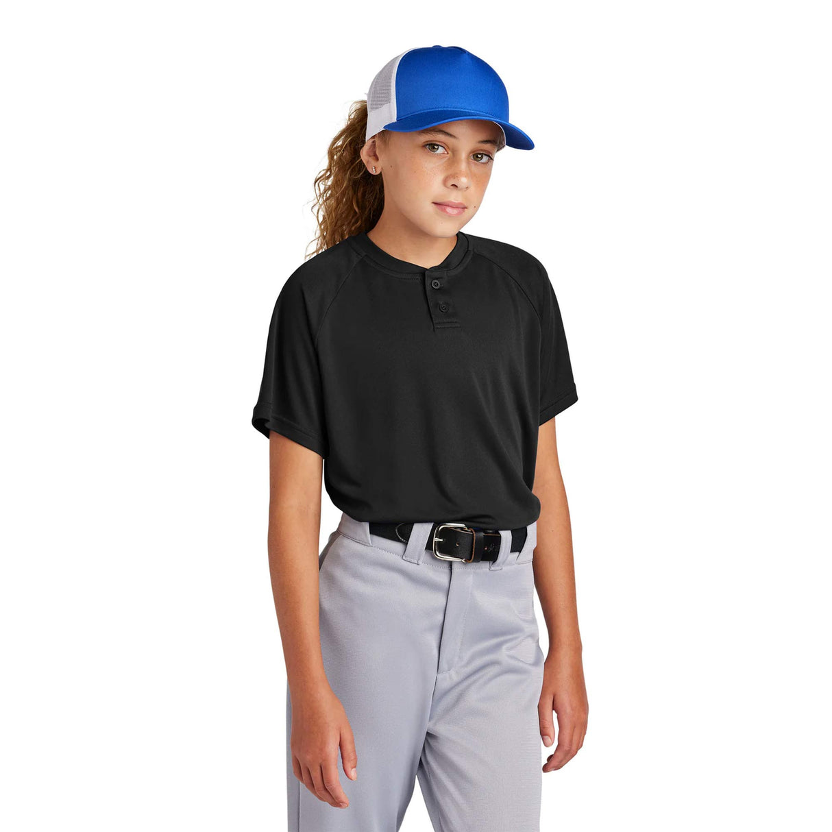 Sport-Tek® Youth PosiCharge Competitor 2-Button Henley