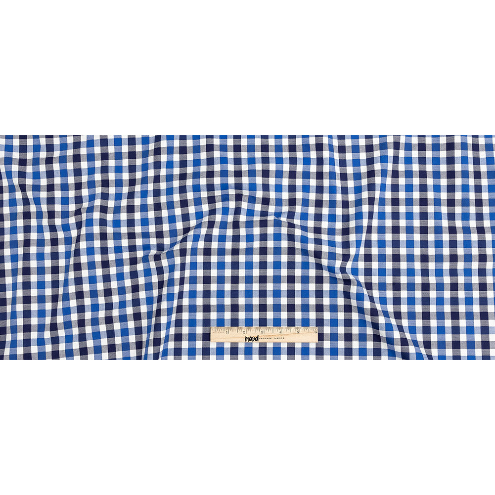 Premium Blueprint and Navy Large Tattersall Checkered Cotton Shirting