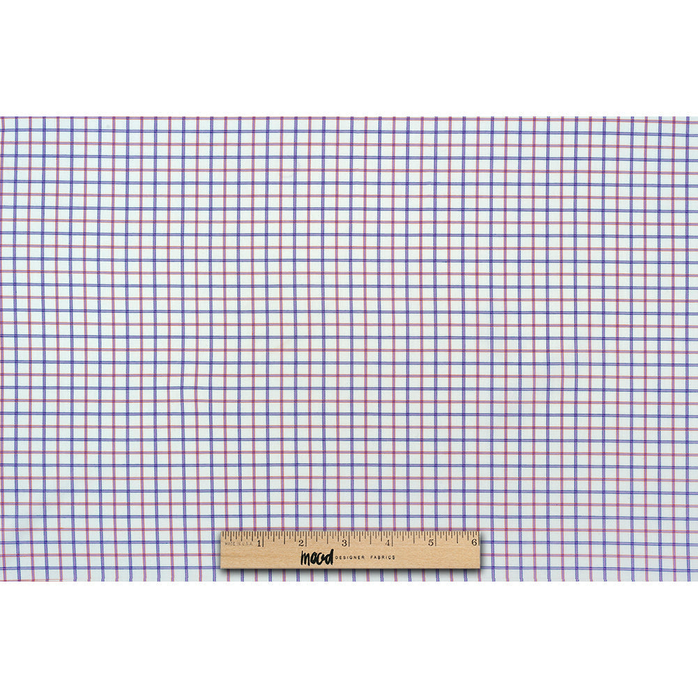Premium Light Purple and Pink Tattersall Checkered Cotton Shirting