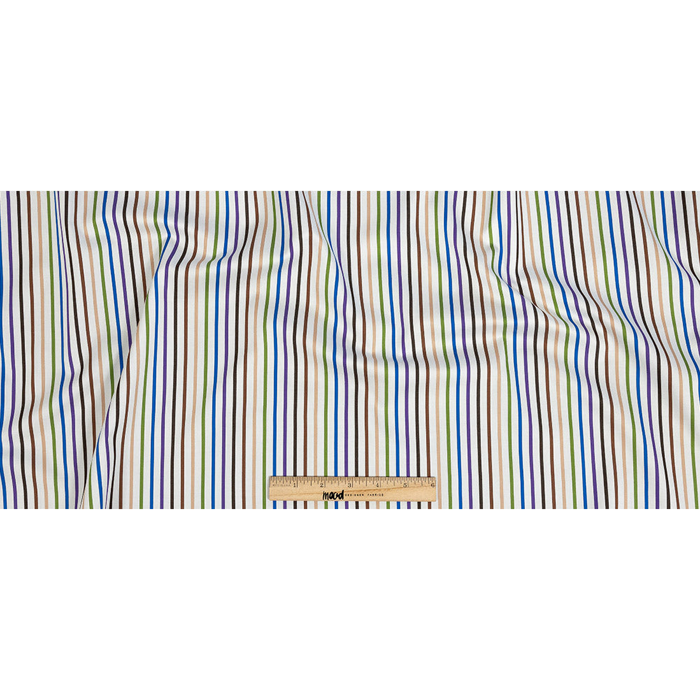Premium Cool-Tones Multicolor Pencil Stripes Dobby Cotton Shirting